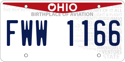 OH license plate FWW1166