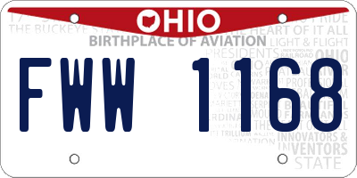 OH license plate FWW1168