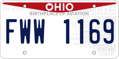 OH license plate FWW1169