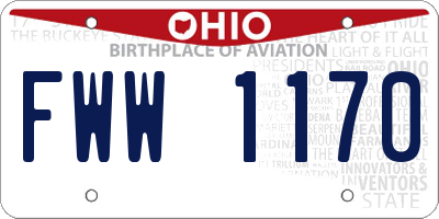 OH license plate FWW1170