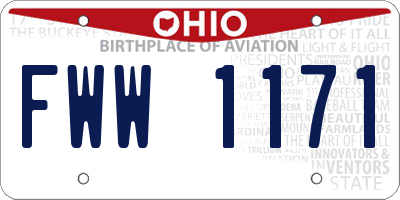 OH license plate FWW1171