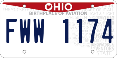 OH license plate FWW1174