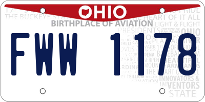 OH license plate FWW1178