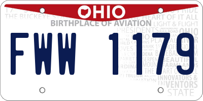 OH license plate FWW1179