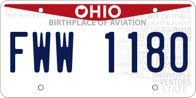 OH license plate FWW1180