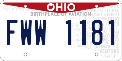 OH license plate FWW1181