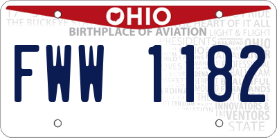 OH license plate FWW1182