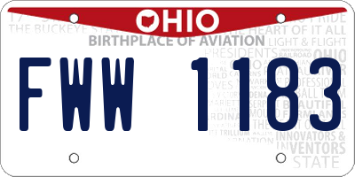 OH license plate FWW1183