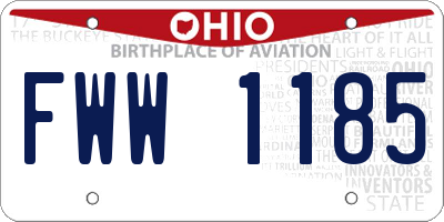 OH license plate FWW1185