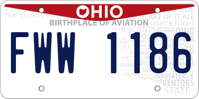 OH license plate FWW1186