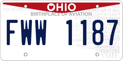 OH license plate FWW1187