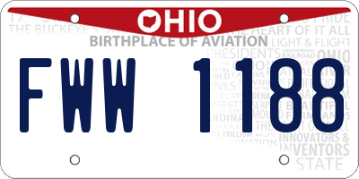 OH license plate FWW1188