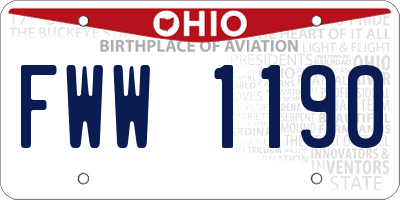 OH license plate FWW1190