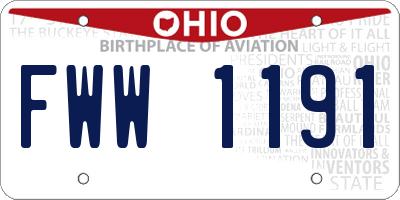 OH license plate FWW1191