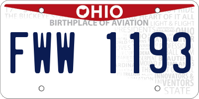 OH license plate FWW1193