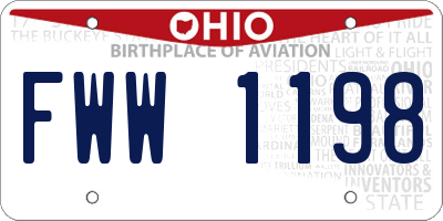 OH license plate FWW1198