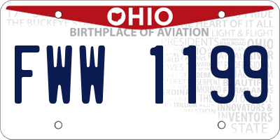 OH license plate FWW1199