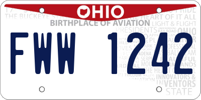 OH license plate FWW1242