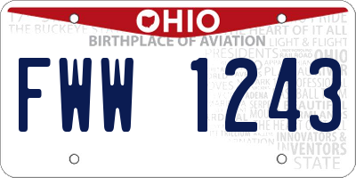 OH license plate FWW1243