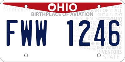 OH license plate FWW1246
