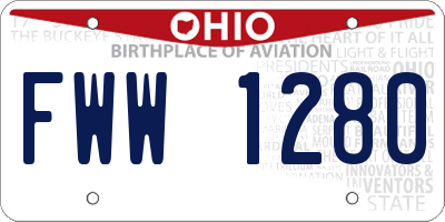 OH license plate FWW1280