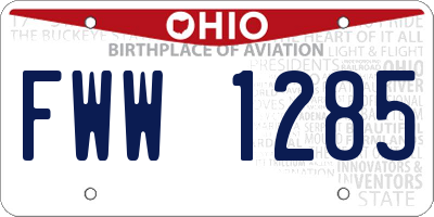 OH license plate FWW1285