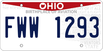 OH license plate FWW1293