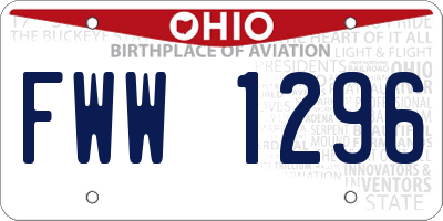OH license plate FWW1296