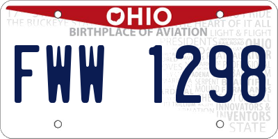 OH license plate FWW1298