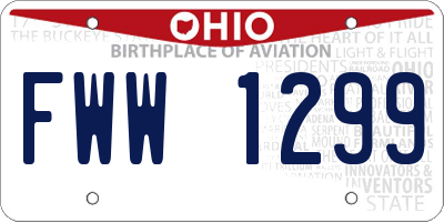 OH license plate FWW1299