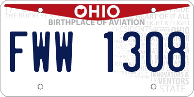 OH license plate FWW1308