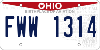 OH license plate FWW1314