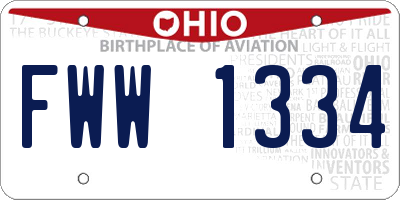OH license plate FWW1334