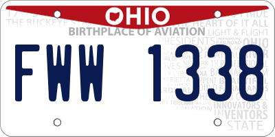 OH license plate FWW1338