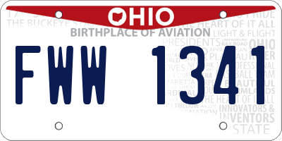 OH license plate FWW1341