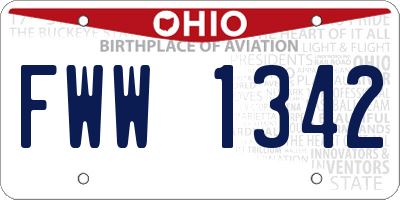 OH license plate FWW1342