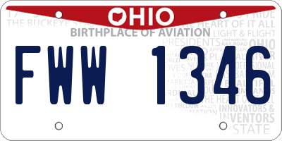 OH license plate FWW1346