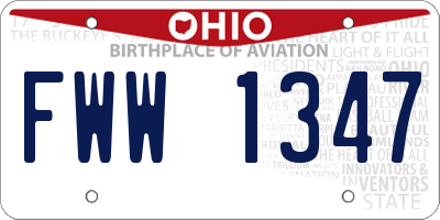 OH license plate FWW1347
