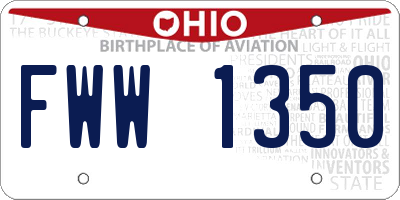 OH license plate FWW1350