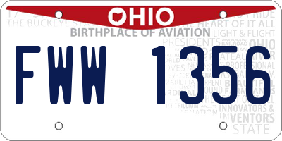 OH license plate FWW1356