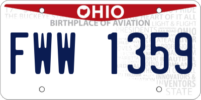OH license plate FWW1359