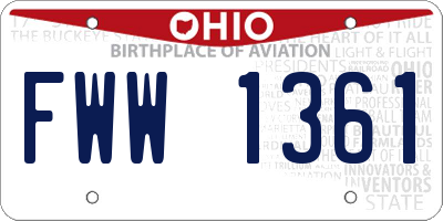 OH license plate FWW1361