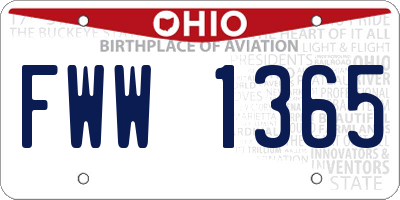 OH license plate FWW1365