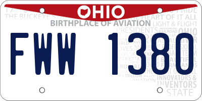 OH license plate FWW1380