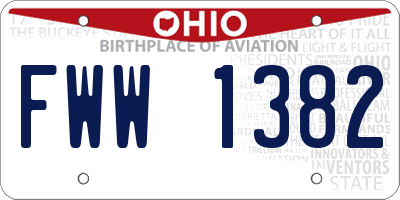 OH license plate FWW1382