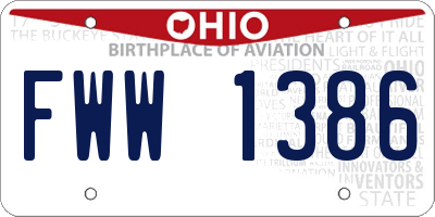 OH license plate FWW1386