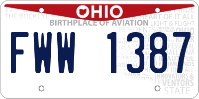 OH license plate FWW1387