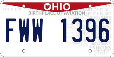 OH license plate FWW1396