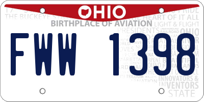 OH license plate FWW1398