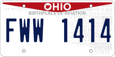 OH license plate FWW1414